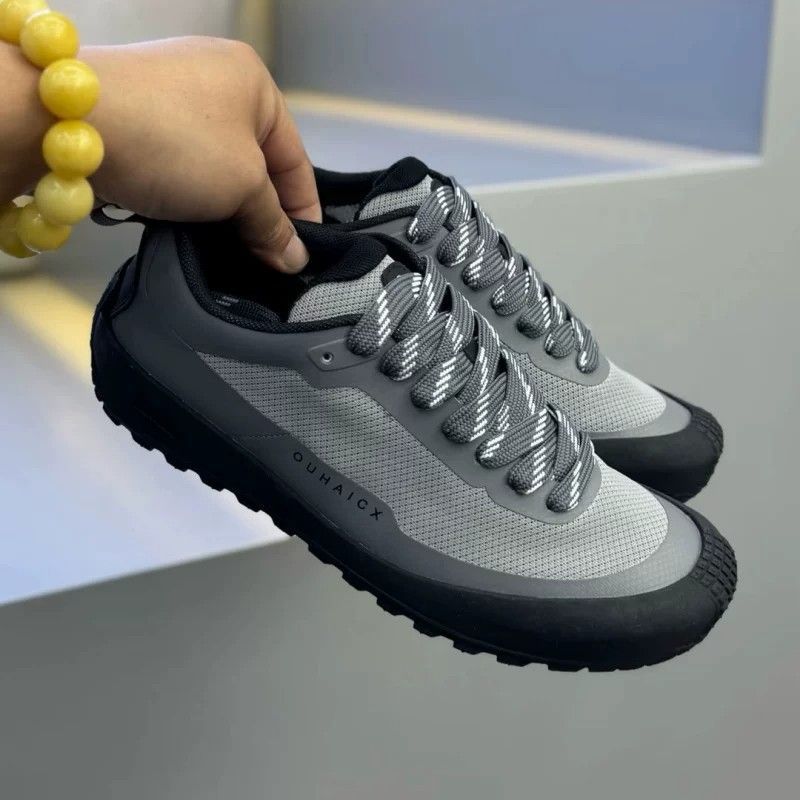 Однотонные мужские низкие крос – обзор и цена Knit Fabric Lace Up Sneakers
